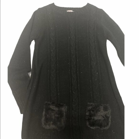 Wonder Nation Sweater Dress Pockets Black Large - Picture 10 of 10